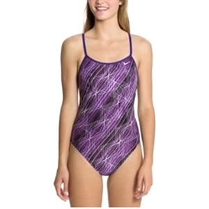 NWOT Nike Swim Epic Lights Modern Cut-Out Tank One-Piece Swimsuit